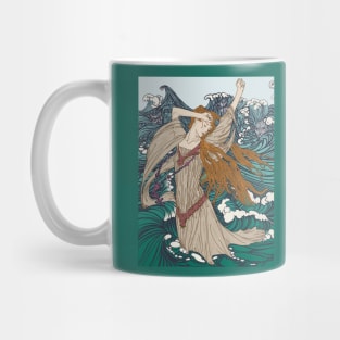 Pre-Raphaelite girl 3 (Green) Mug